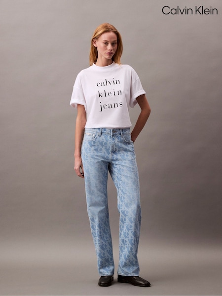 Calvin Klein Blue Signature 90'S Straight Jeans (F54363) | £160