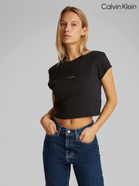 Calvin Klein Black Baby Monogram T-Shirt (F54385) | £45