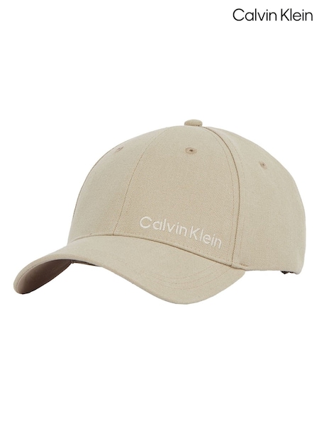 Calvin Klein Cream Linen Baseball Cap (F54420) | £40