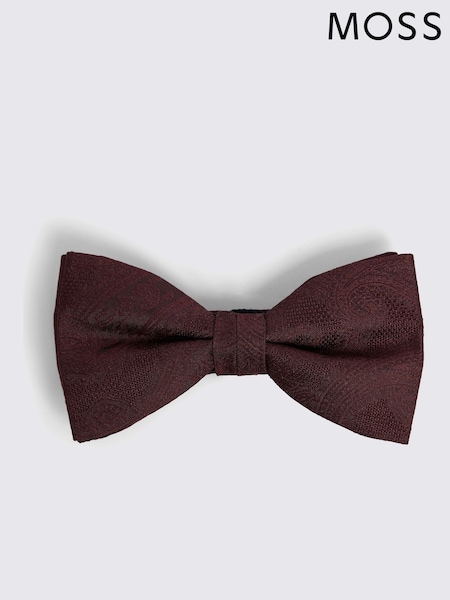 MOSS Red Black Silk Paisley Ready Bow Tie (F54455) | £30