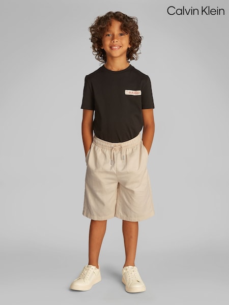 Calvin Klein Stone Relaxed Linen Shorts (F54500) | £65