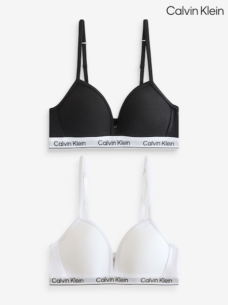 Calvin Klein Black Modern Cotton Triangle Bra 2 Pack (F54542) | £41
