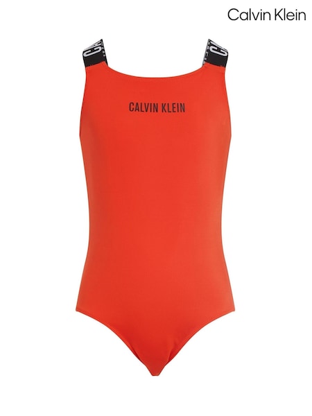 Calvin Klein Red Girls Red Scoop Back One Piece Swimsuit (F54561) | £55