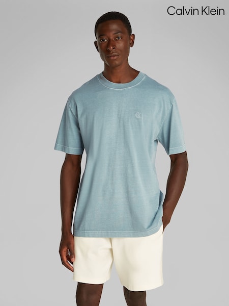 Calvin Klein Blue 100% Cotton Applique T-Shirt (F54563) | £55