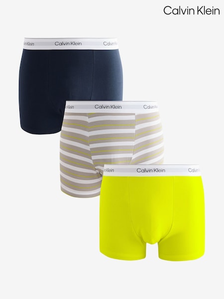 Calvin Klein Black and Purple Ultra Soft Trunks 3 Pack (F54567) | £44
