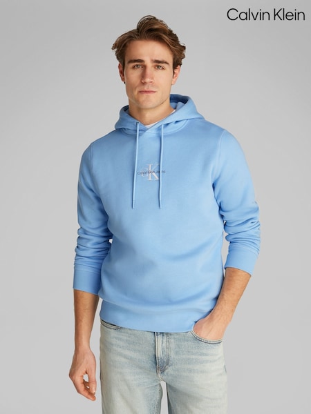 Calvin Klein Blue Relaxed Monologo Hoodie (F54568) | £90