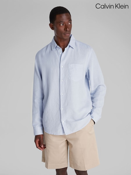 Calvin Klein Blue Regular Fit Long Sleeve Shirt (F54589) | £90