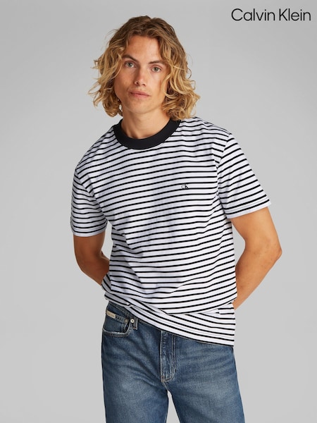 Calvin Klein Black Regular Fit Heavy 100% Cotton T-Shirt (F54599) | £35