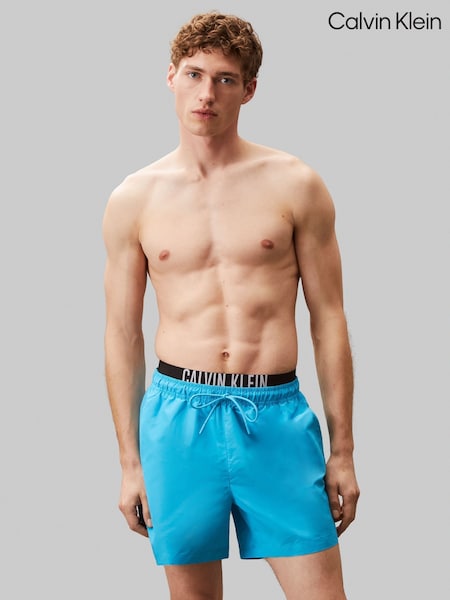 Calvin Klein Blue Intense Power Medium Double Waistband Swim Shorts (F54604) | £65