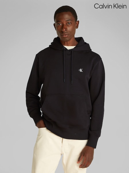 Calvin Klein Black 100% Cotton Painted Hoodie (F54621) | £90