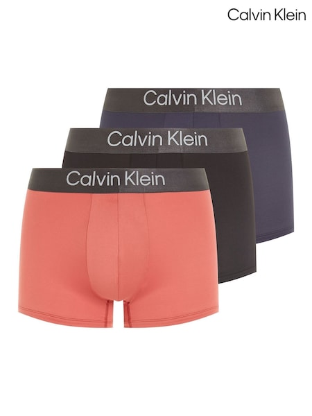 Calvin Klein Black Brushed Micro Stripe Trunks 3 Pack (F54636) | £45