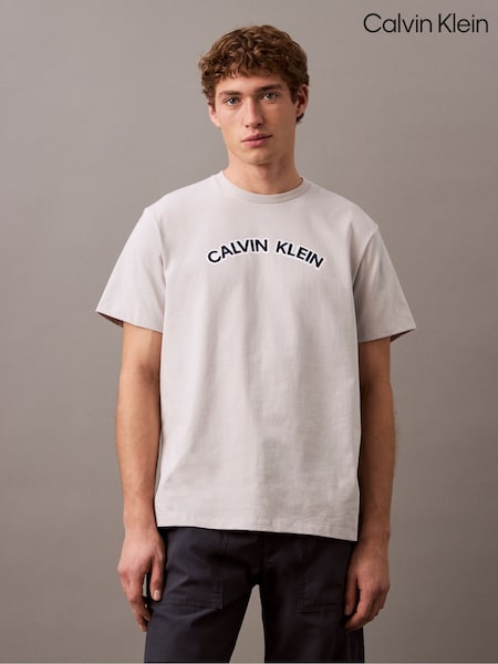 Calvin Klein Grey 100% Cotton Curve T-Shirt (F54669) | £40
