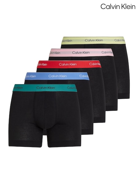 Calvin Klein Black Ground Medium Swim Shorts With Drawstring 5 Pack (F54675) | £65