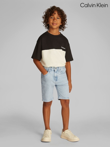 Calvin Klein Blue Regular Fit Denim Shorts (F54693) | £45 - £55