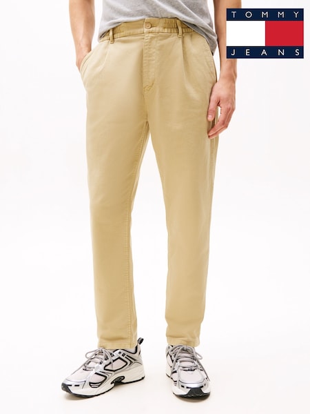 Tommy Jeans Cream Isaac Stretch Casual Trousers (F54756) | £80