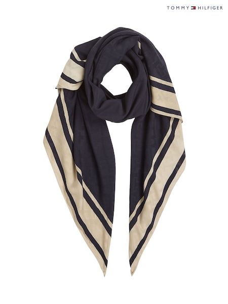 Tommy Hilfiger Blue Chic Texture Square Scarf (F54781) | £65