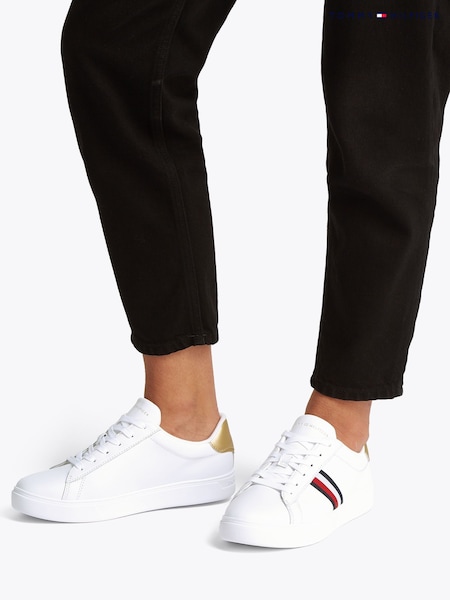 Tommy Hilfiger White Essential Court Trainers (F54844) | £90