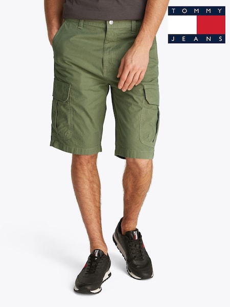 Tommy Jeans Green Regular Fit Otis Cargo 100% Cotton Shorts (F54853) | £65