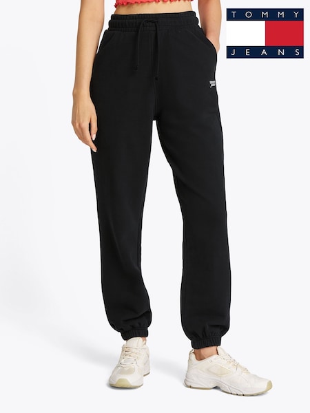 Tommy Jeans Black Script 100% Cotton Joggers (F54871) | £80