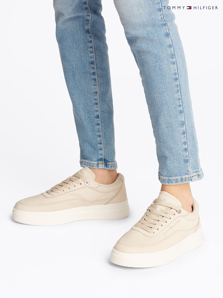 Tommy Hilfiger Natural Modern Court Nubuck Trainers (F54884) | £130