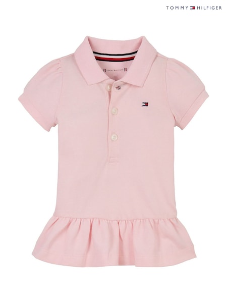 Tommy Hilfiger Pink Pique Polo Short Sleeve Dress (F54919) | £45