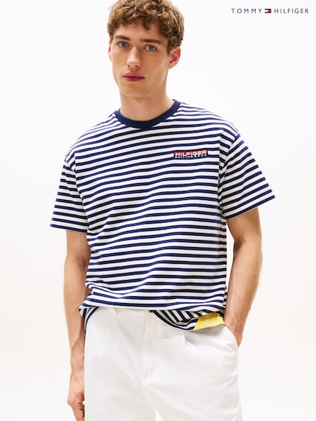Tommy Hilfiger Blue GI Sailing Breton Stripe T-Shirt (F54921) | £75