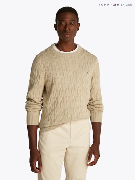 Tommy Hilfiger Natural Classic Cable 100% Cotton Jumper (F54991) | £130
