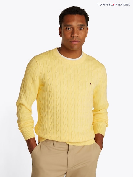 Tommy Hilfiger Red Classic Cable 100% Cotton Jumper (F54997) | £130