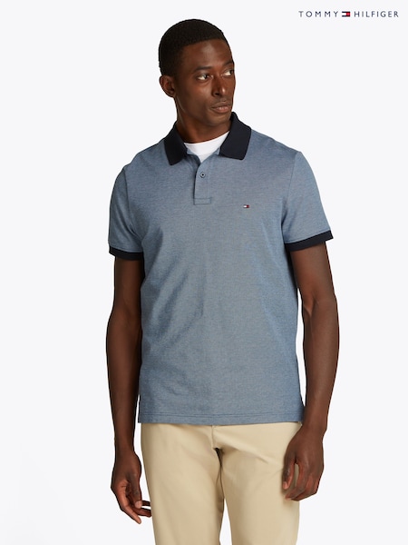 Tommy Hilfiger Light Blue Regular Fit Short Sleeve 100% Cotton Polo Shirt (F55037) | £90