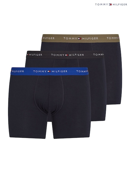 Tommy Hilfiger Blue Signature Essential Waistband Boxer Briefs 3 Pack (F55081) | £36