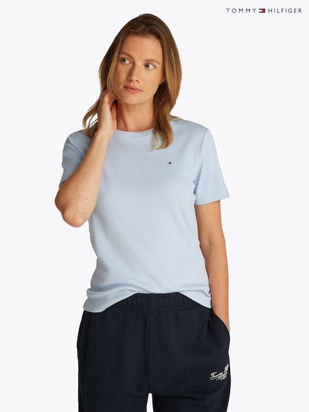 Tommy Hilfiger Blue Slim Crew Neck Short Sleeve 100% Cotton T-Shirt (F55153) | £45