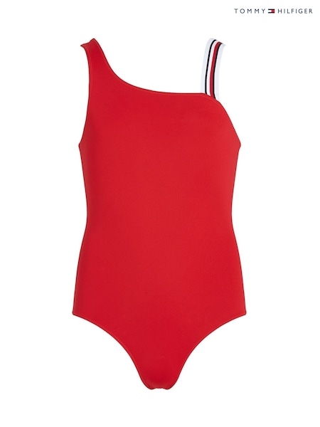 Tommy Hilfiger Red One Shoulder Swimsuit (F55158) | £50