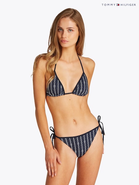 Tommy Hilfiger Blue Print Triangle Bikini Top With Removable Pads (F55201) | £45