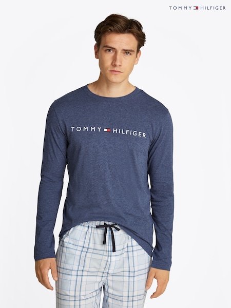 Tommy Hilfiger Blue Long Sleeve Pyjama T-Shirt (F55222) | £45