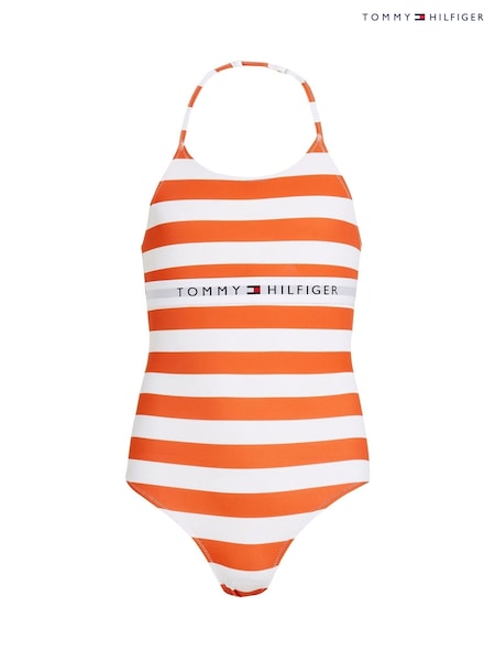 Tommy Hilfiger Orange Halter Neck Swimsuit 1 Piece (F55235) | £55