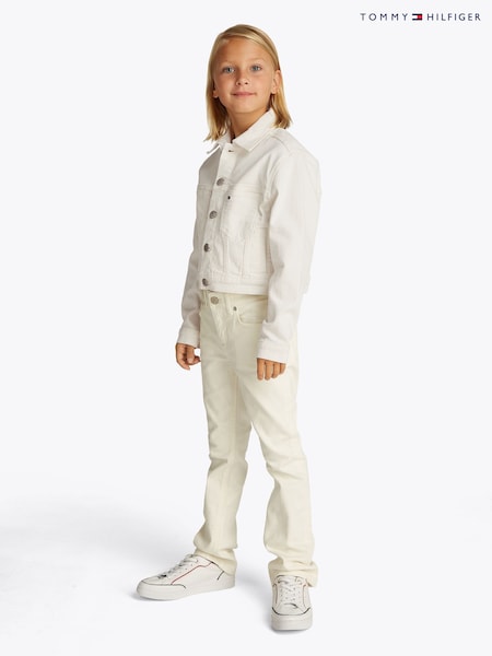 Tommy Hilfiger White Denim Trucker Jacket (F55372) | £65 - £75