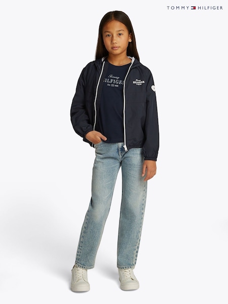 Tommy Hilfiger Blue Essential Windbreaker Jacket (F55375) | £70 - £80