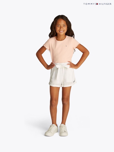 Tommy Hilfiger White Linen Pull On Shorts (F55384) | £45 - £55