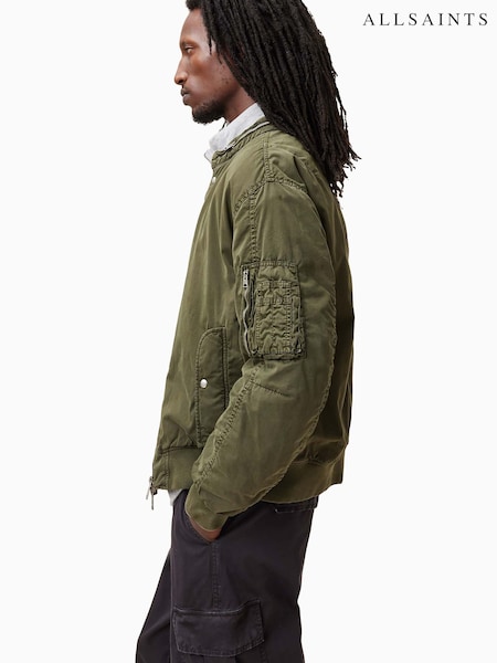 AllSaints Green Banner Bomber Jacket (F55423) | £269