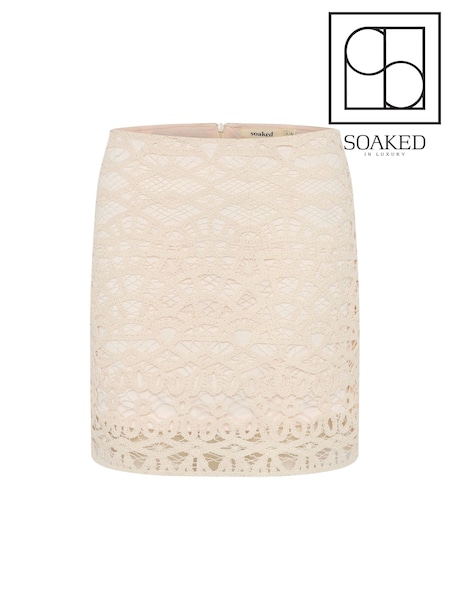 Soaked in Luxury Nicholina Lace White Mini Skirt (F55482) | £60