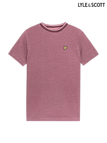 Lyle & Scott Red Two Tone Waffle T-Shirt (F55491) | £30