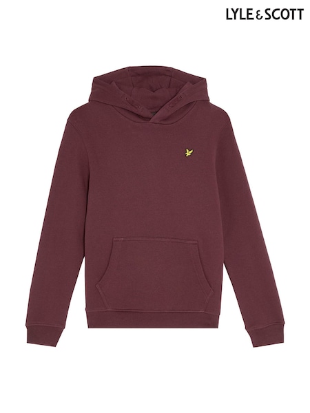 Lyle & Scott Red Brush Back Pullover Hoodie (F55533) | £60