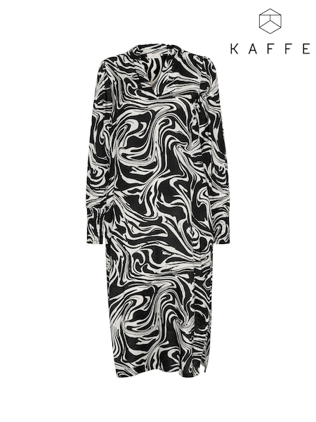 Kaffe Drylia Long Sleeve Midi Black Dress (F55540) | £80