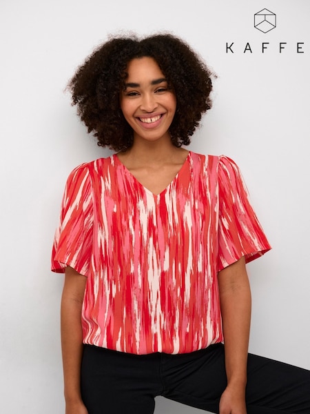 Kaffe Ariana Half Sleeve V-Neck Black Blouse (F55541) | £45