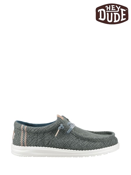 HEYDUDE Green Wally Jute Shoes (F55640) | £65