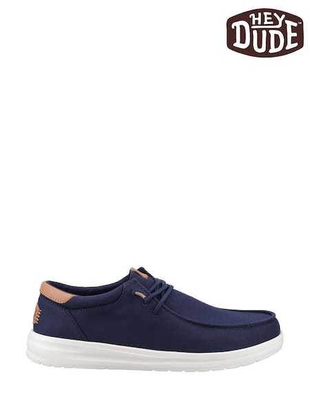 HEYDUDE Blue Paul Canvas Shoes (F55642) | £75