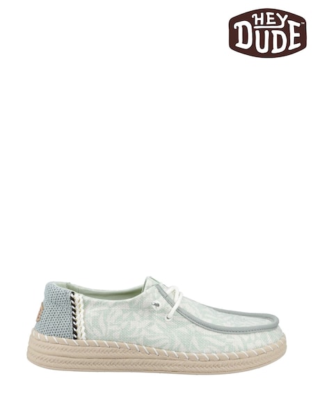 HEYDUDE Green Wendy Espadrille Retro Palm Shoes (F55650) | £70