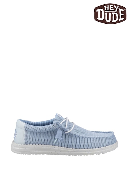 HEYDUDE Blue Wally Stretch Sox Shoes (F55652) | £50