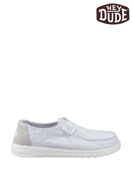 HEYDUDE Blue Wendy Eyelet Lace Shoes (F55654) | £65