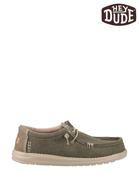 HEYDUDE Green Wally Workwear Shoes (F55656) | £65